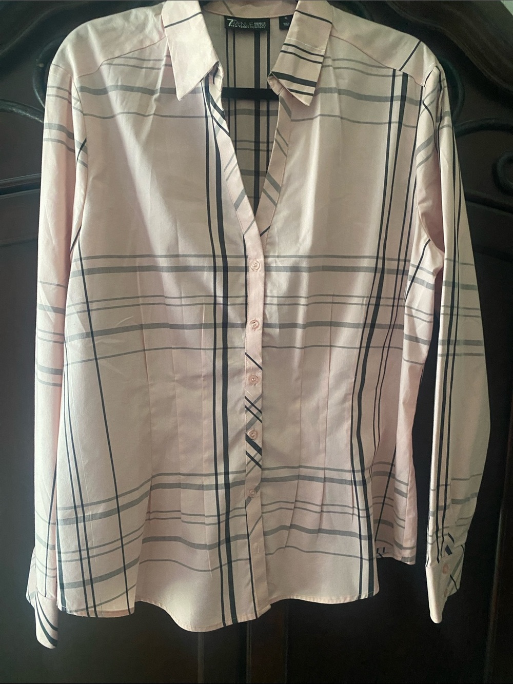 Zara Light Pink Plaid Button-Down Shirt